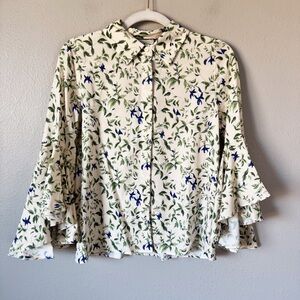 Tuckernuck Ivory Floral Norah Bell Sleeve Blouse